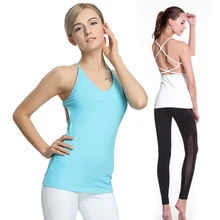 Женский жилет для йоги сплошной цвет Быстросохнущий дышащий для фитнеса спортивный летний M88