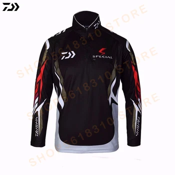 

DAIWA Men Professional Fishing Shirts Quick-Drying Outdoor Cycling Hiking Anti-UV Sports Breathable Fishing Clothes Plus M-5XL