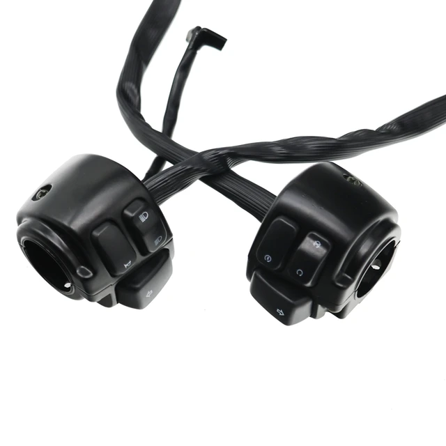 MoFlyeer 25mm Aluminum Motorcycle Handlebar Control Switches Kill Start Turn Signal Switch Button With Wiring Harness power off switch