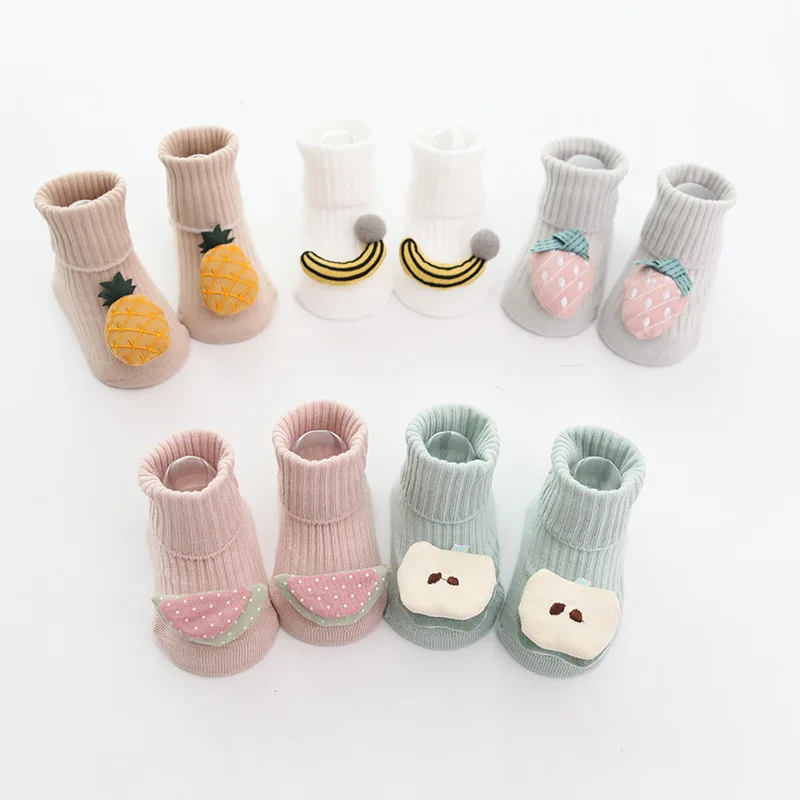 

Spring Autumn New Early Education Three-dimensional Fruit Cartoon Non-slip Toddler Baby Floor Socks Newborn Baby Socks