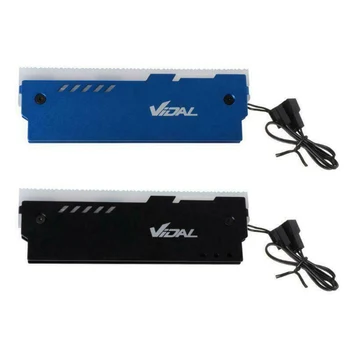 

2x Desktop Memory RAM RGB Heatsink Cooler Shell RGB Aluminum Cooling Vest for DIY PC Game DDR DDR3 DDR4 Blue & Black