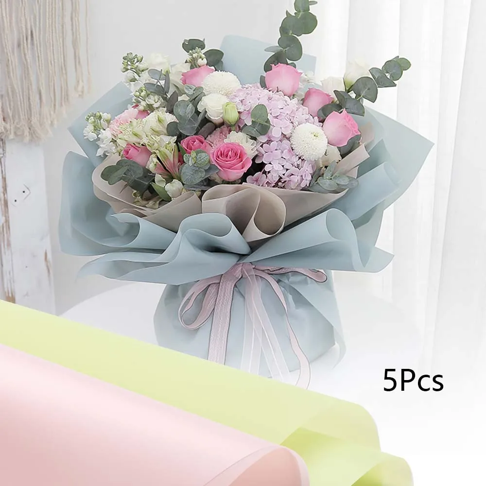 5Pcs Colorful Translucent Waterproof Paper Bouquet Wrapping Gift Packing DIY Crafts Wedding Flowers Decortion Home Decor