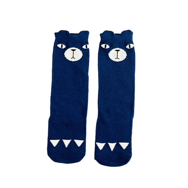 Утепленные хлопковые нескользящие носки-тапочки с принтом сердца для маленьких мальчиков и девочек Популярные Теплые мягкие носки для новорожденных на осень и зиму