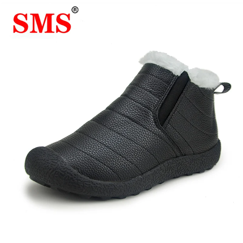 

SMS Men Shoes Snow Boots Non-slip Male Sneakers Winter Couple Boots Fur Warm Ankle Boots Unisex Down waterproof Booties Botas