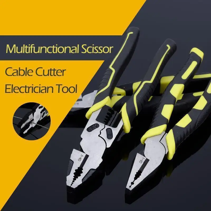 

Multifunctional Scissor Cable Cutter Electrician Tool Combination Pliers Stripper Crimper Cutter Heavy Duty Wire Pliers