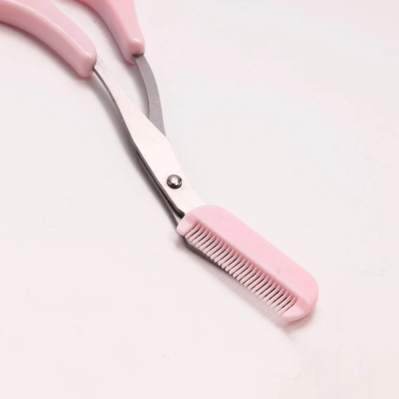 

1pcs Eyelash Hair Scissors Eyebrow Trimmer Eyelash Hair Clips Scissors Comb Shaping Eyebrow Grooming 6 Color