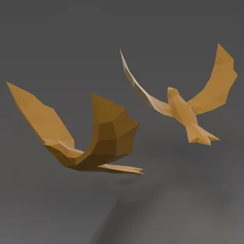 

Bird 3D paper model geometry handmade DIY paper cut home decoration ideas