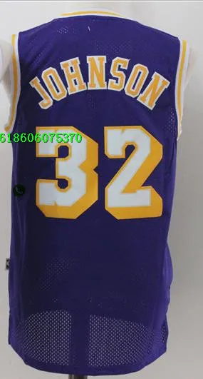 As photo Быстрая, Мужская футболка в стиле Лос-Анжелес Magic 32 Allen 3 Iverson Johnson 1 - Цвет: As photo