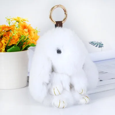 Play Dead Rabbit меховой кролик плюшевый кролик брелок Модный меховой помпон Маленькая подвеска Кролик игрушка кукла подвесные украшения - Цвет: white