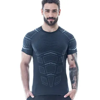 

Men Compression Skinny T-shirt Gyms Fitness Bodybuilding Short sleeve t shirt Male Summer Casual Workout Tee Tops Brand Clothing