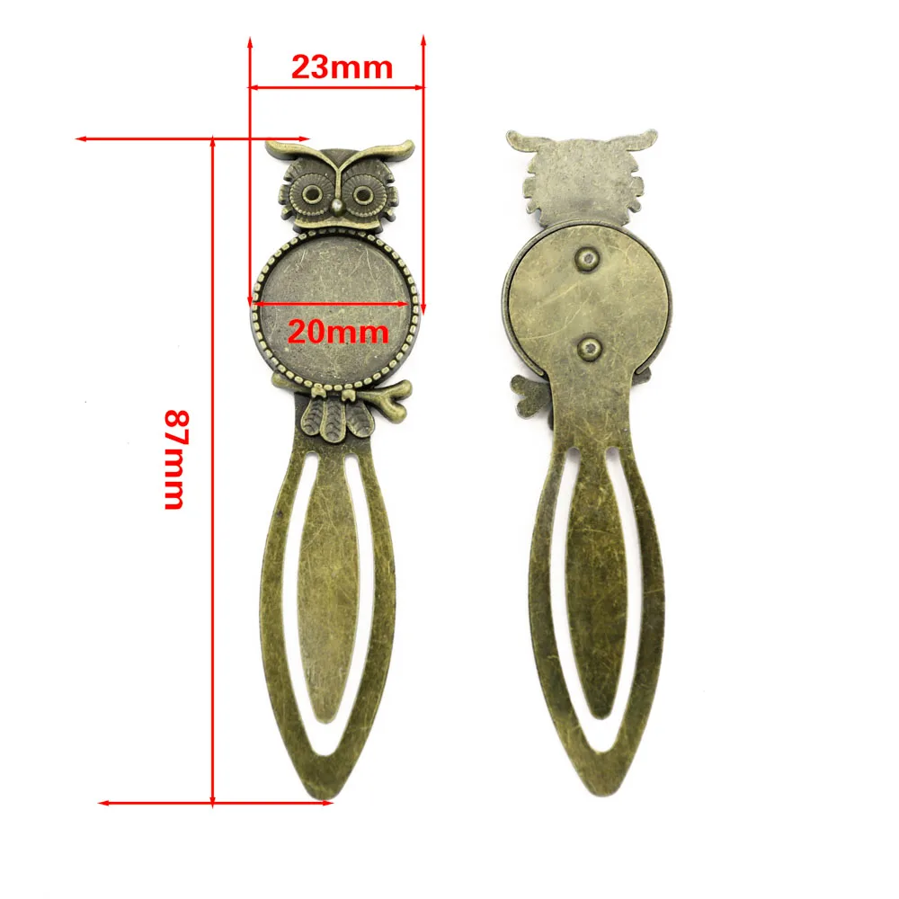 Cabochon lesezeichen herstellung 10 stücke Cabochon Cameo Basis Oval Eule Vintage Lesezeichen Crown Runde Blank Bezel Einstellungen Lesezeichen Erkenntnisse DIY Komponenten – Detail 8