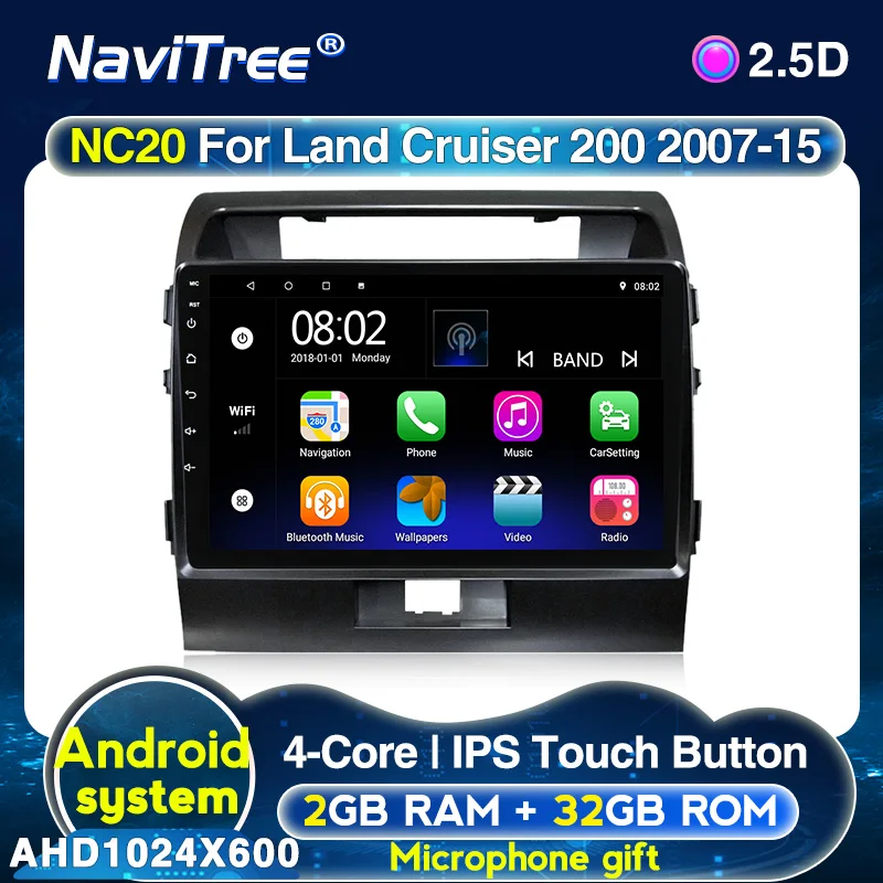 Автомагнитола для Toyota Land Cruiser 11 200 2007-2015 мультимедийный видеоплеер навигатор GPS