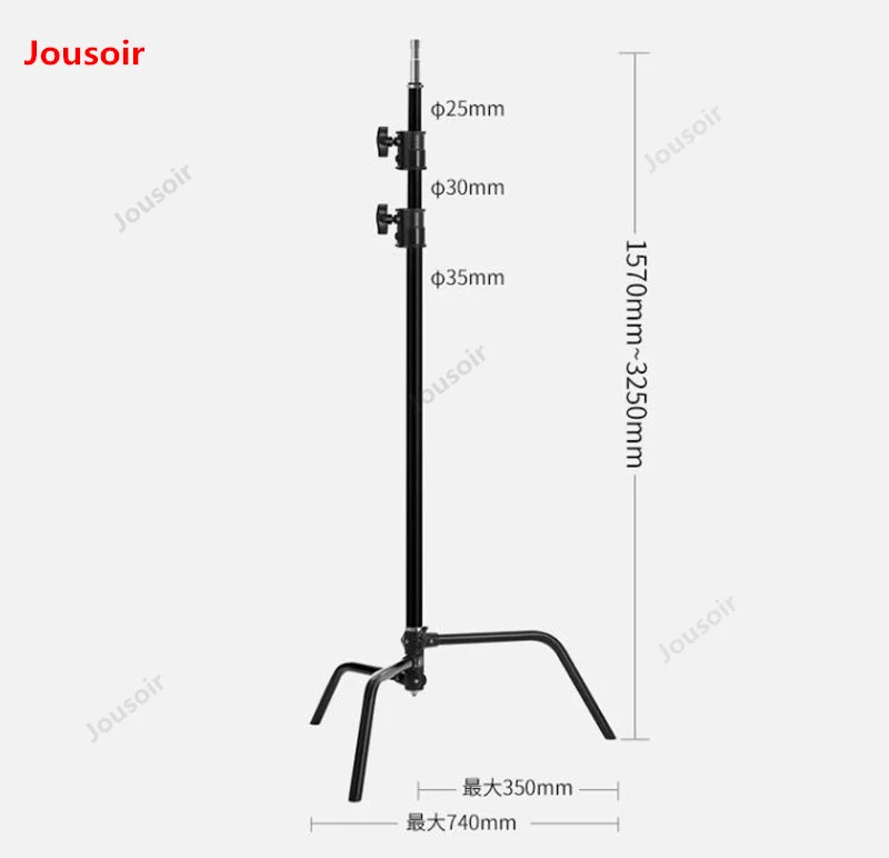  Photography Studio Black Magic Leg C-type Light Stand Photography Stainless Steel Stand for softbox