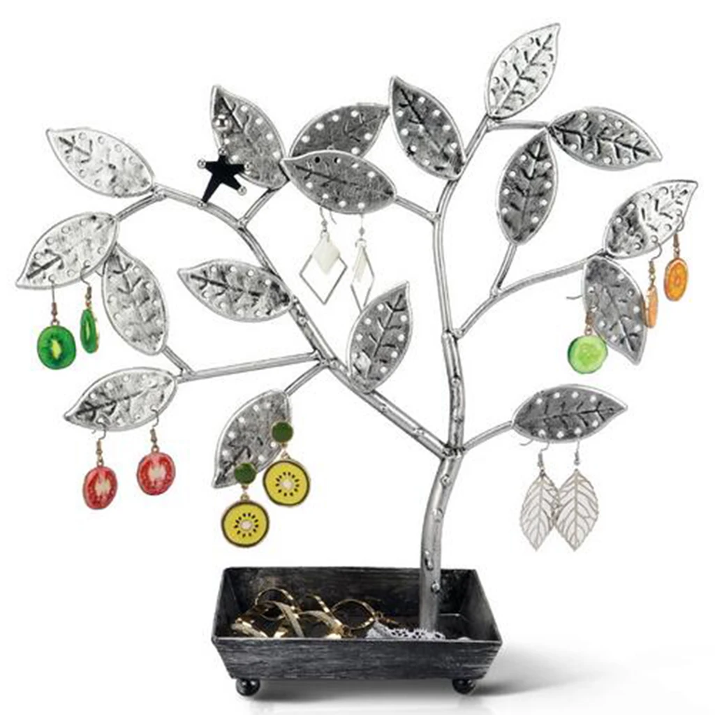 Earring Organizer Jewelry Tree Holder Display Rack Stand for 68 pair Stud Dangle Earrings Necklace