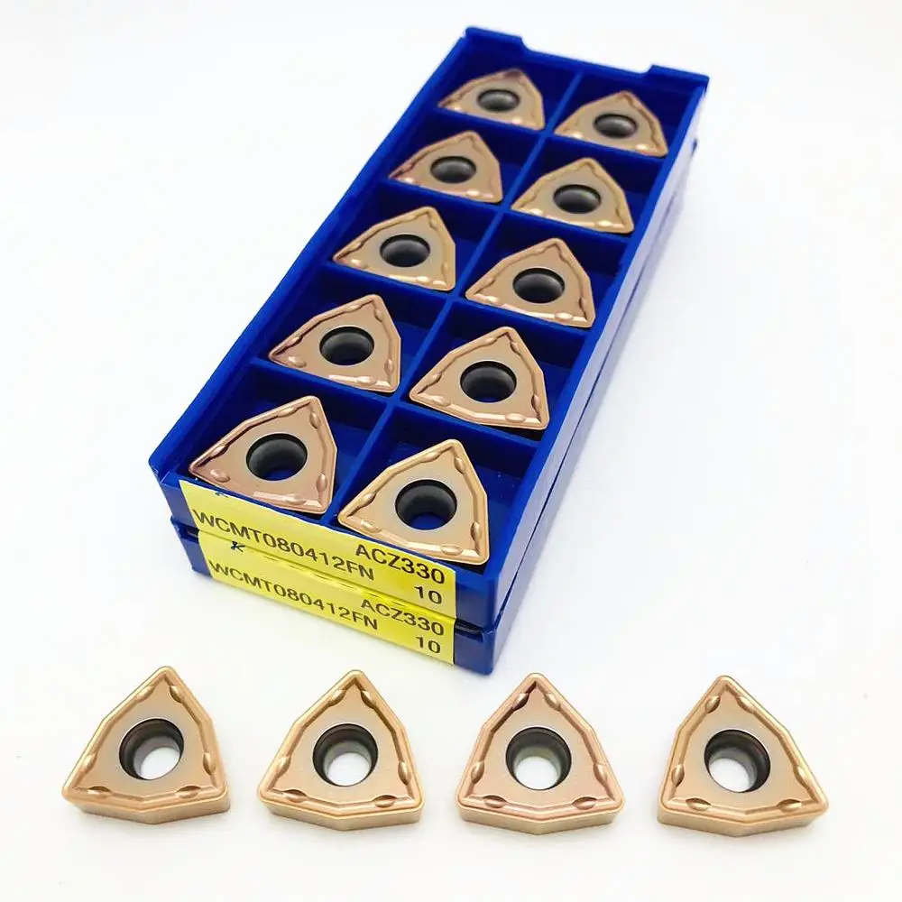 

50PCS WCMT080412FN ACZ330 high quality cemented carbide parts tool WCMT 080412 CNC U drilling parts milling cutter WCMT