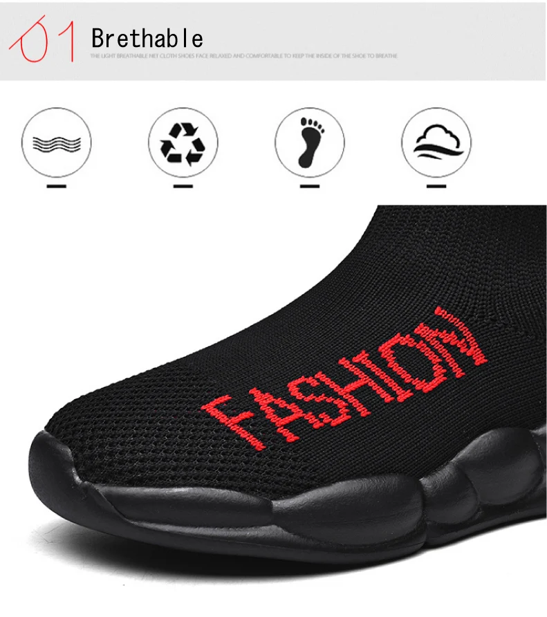 PINSEN 2020 Children Shoes Boys Sneakers Fashion Light Kids Sneakers Mesh Breathable Child Socks Shoes Boys Casual Shoes (4)