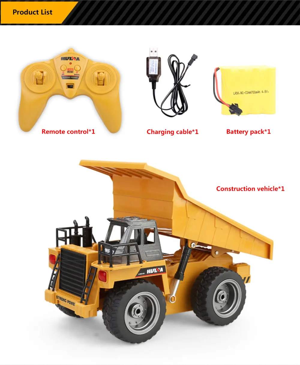 HUINA 540 RC грузовик 4wd 1/16 игрушки с дистанционным управлением р/у автомобиль для дрифта кроулер строительный автомобиль-экскаватор игрушки для мальчика