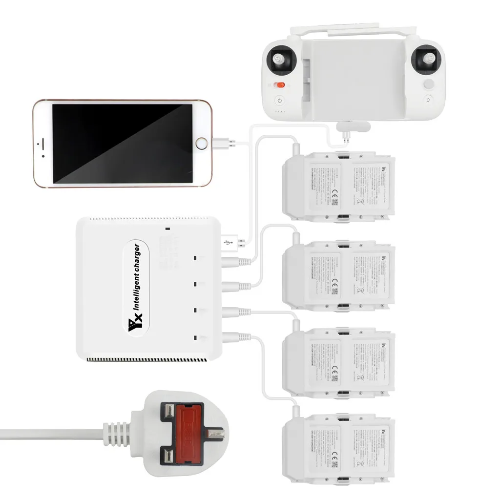 Ouhaobin зарядное устройство для Xiaomi FIMI X8 SE мульти зарядное устройство аккумулятора зарядка концентратор адаптер Квадрокоптер часть AU UK US EU plug 917#2