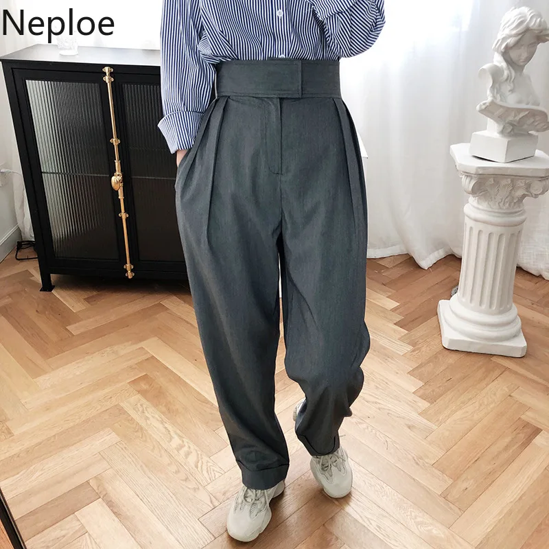 Neploe высокая талия хирургическая простыня для бедра широкие штаны женщин работы