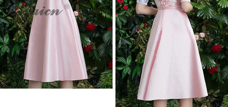 Розовое Кружевное Платье Чонсам с вышивкой, современное китайское платье подружки невесты Qi Pao, женское китайское вечернее китайское