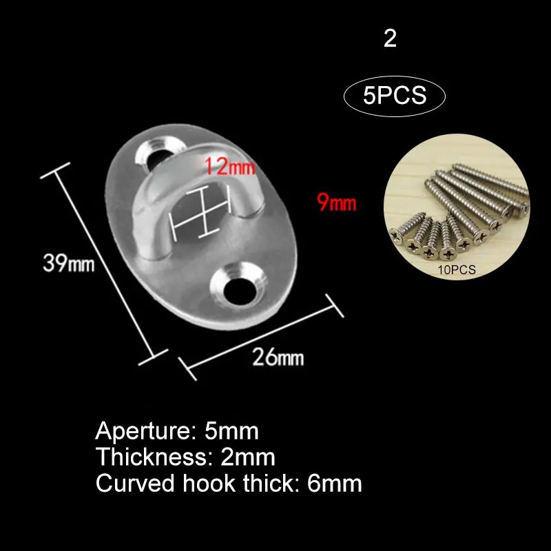S with 10 screws Горячее предложение 5 шт. коврик для глаз из нержавеющей стали продолговатая пластина кольцо крюк петля u-образные винты настенное крепление крючок Вешалка NDS66 - Цвет: S with 10 screws