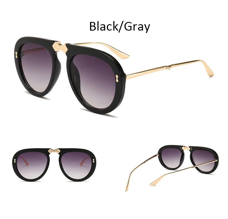 classic pilot Gradient Metal Sunglasses Woman Brand Fashion shades for women Luxury Top Eyewear Black Designer Glasses