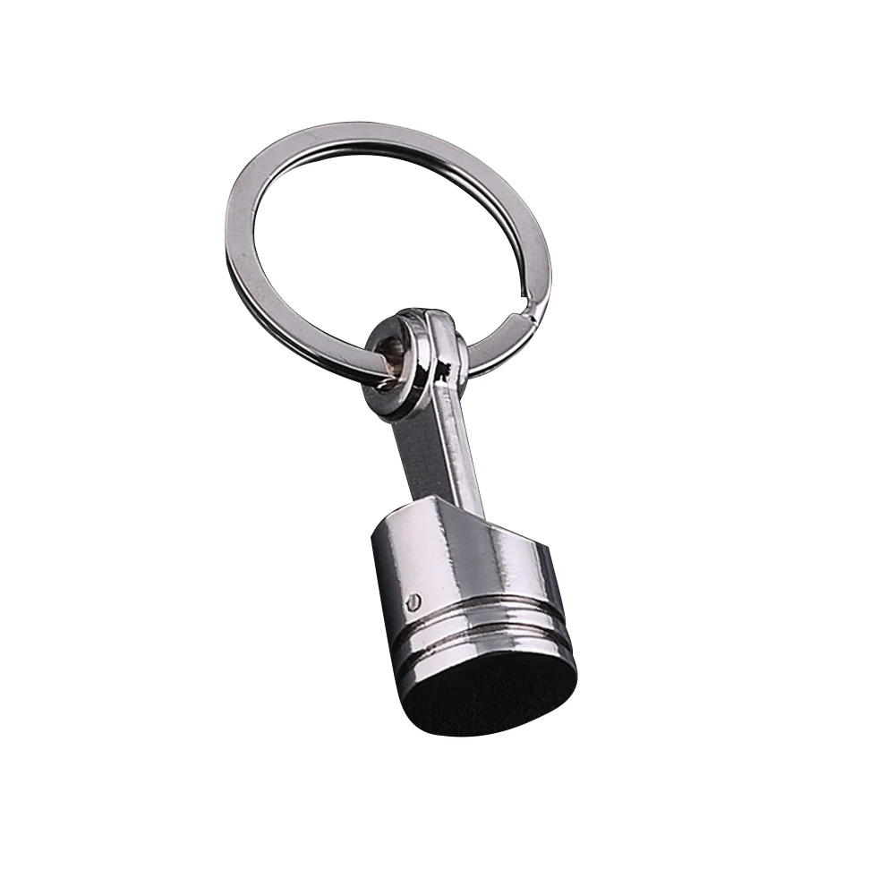 1x Metal Piston Car Keychain Keyfob Engine Fob Key Chain Ring keyring Silver 