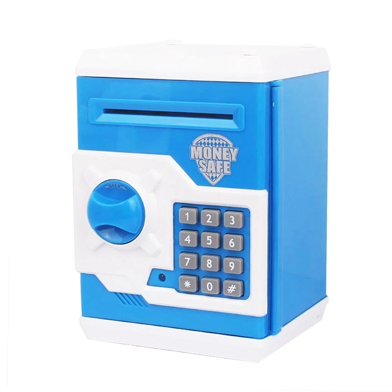 Сейф, копилка, копилка, деньги, наличные, автоматический рулон, детские копилки, для детей, банкомат, можно изменить, подарок, копилка - Цвет: blue
