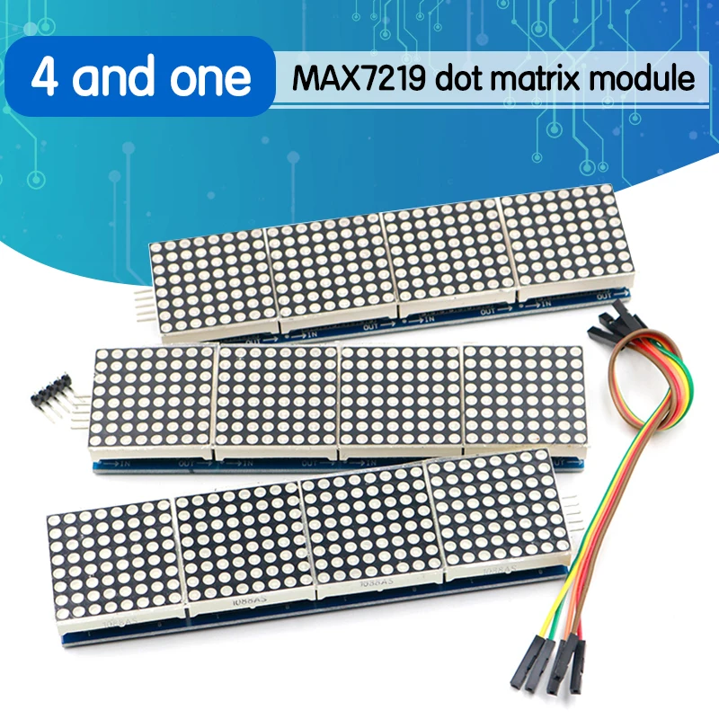 MAX7219 матричный модуль для микроконтроллера Arduino 4 в одном дисплее с 5P линией
