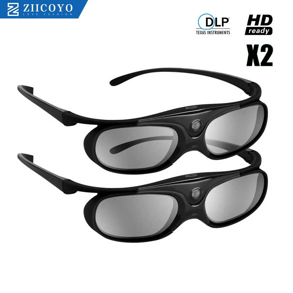 2x DLP Link 3D очки для проекторов с активным затвором домашнего кинотеатра готовые