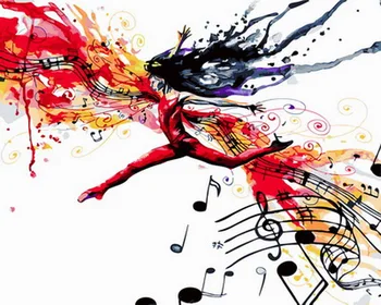 

Unframe diy oil picture oil paintings by numbers figure painting paint by number for home decor 4050cm lady with music