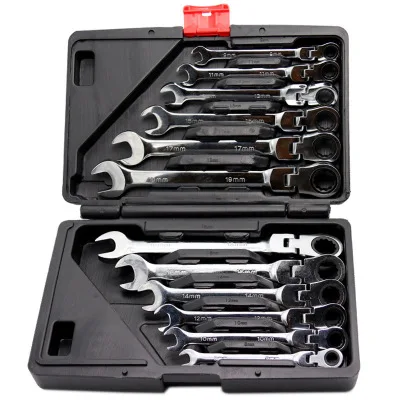 

12PCS Dual-use Movable Head Ratchet Wrench Quick Wrench Set Hardware Ratchet Wrench Set Car Repair Tool hardware tools 72 teeth