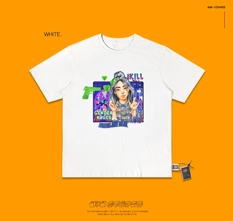 Rap Singer Pyrus Pear Periphery Billie Eilish Fluorescence Green Hip-hop Ins Loose Short Half Sleeve T Shirt