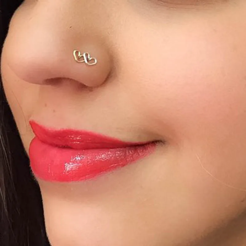 Original Copper Wire Spiral Fake Piercing Nose Ring Punk Gold Silver Color Clip Nose Ring Also Can Be Ear Clip Cuff Bijoux
