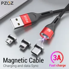PZOZ Магнитный кабель Micro USB C Быстрая Зарядка адаптер Microusb type-C магнит зарядное устройство Тип C кабель для iPhone samsung Xiaomi шнур Магнитный кабель Microusb type-C Магнитный кабель Быстрая Зарядка адаптер