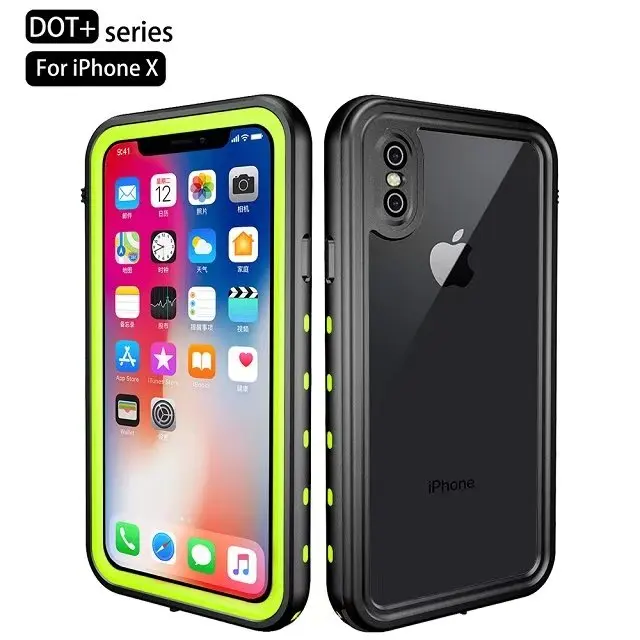 360 полная защита водонепроницаемая сумка чехол для телефона для Apple iphone XS Max XR чехол для плавания и дайвинга для iphone X XS оболочка - Цвет: Fruit Green