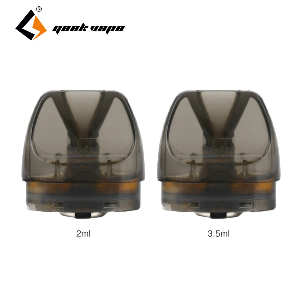 

Original 2pcs/pack Geekvape Bident Pod Cartridge 2ml/3.5ml Capacity E-cig Vape Pod support DL/MTL vape Used for Bident Pod Kit