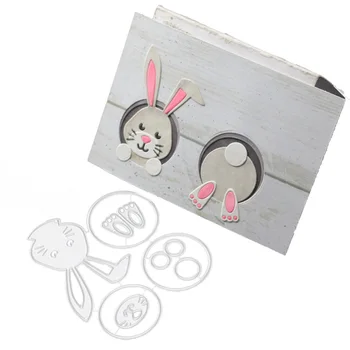 

2 Styles Easter Rabbit Metal Cutting Dies Stencil for DIY Scrapbooking Photo Album Embossing Paper Cards Crafts Die Cuts