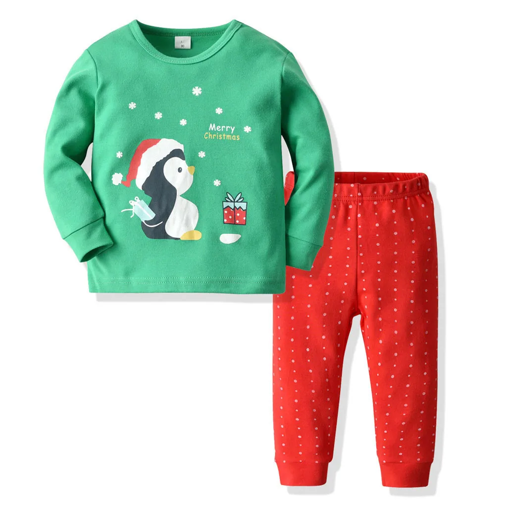 Г., модный Рождественский костюм Топ с героями мультфильмов+ однотонные штаны Рождественский пижамный комплект, изысканная детская одежда хлопковая одежда, roupa infantil
