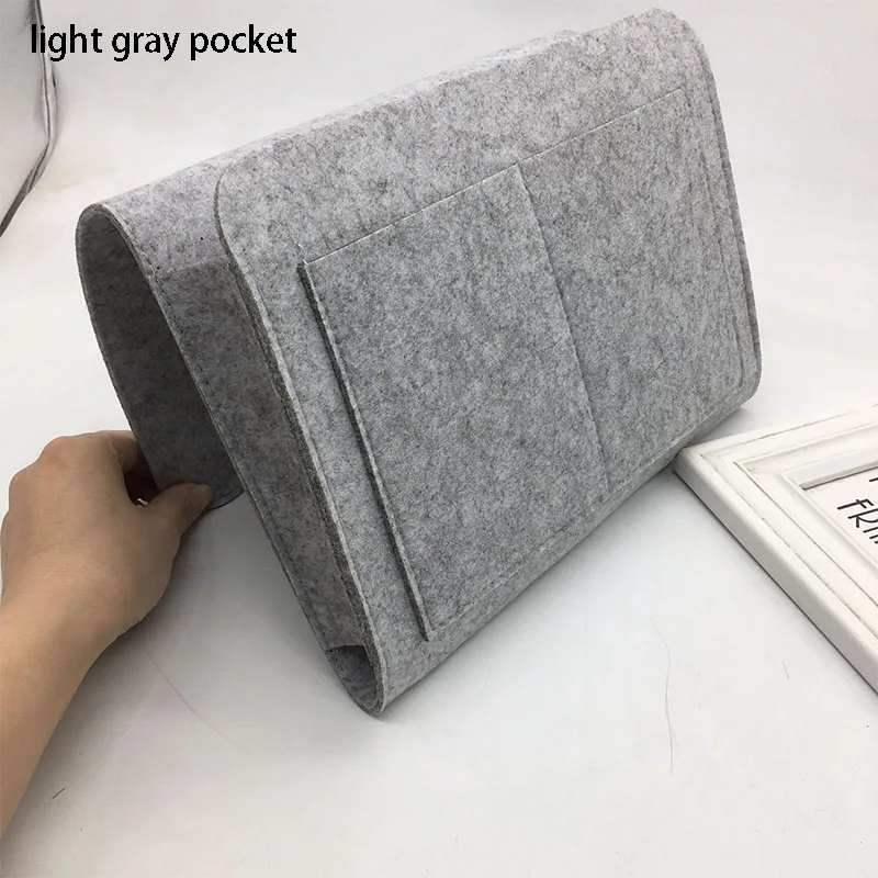 light gray pocket Матрас держатель мешка 27*7*22 см Чистый клор висит Тип 1 шт. фетр прикроватная Caddy Спальня органайзер для хранения дозатор кровать подвесная сумка - Цвет: light gray pocket
