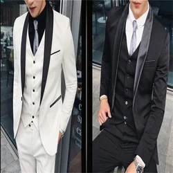 2021 High Quality Custom Shawl Lapels For Grooms Men's Suit Wedding/Prom/Dinner Best Man 4 - Piece Suit (Coat+Trousers+Vest+Tie)
