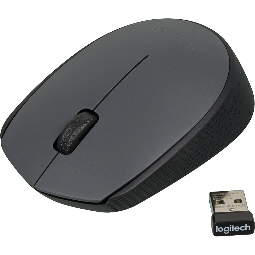 Мышь LOGITECH M170, беспроводная, USB, серый и черный