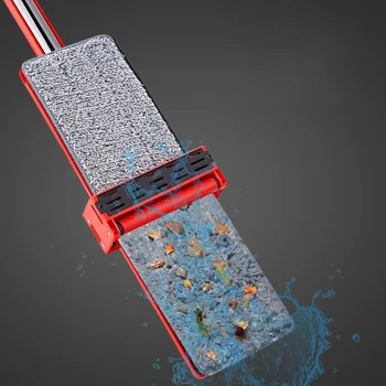 

New Magic Flat Mop Auto Squeeze Touchless Mop Hands Free 360 Rotate Mop Wet Dry Usage Floor Cleaning Accessories Microfiber Pad
