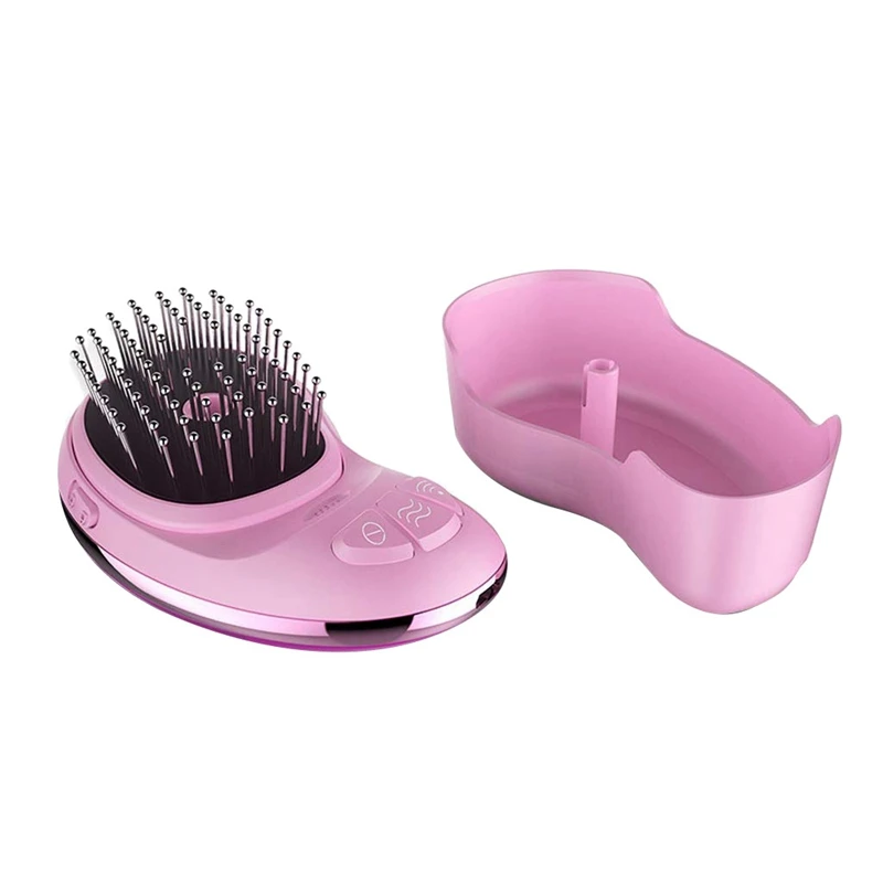 

Travel Portable Straight Hair Comb, Battery Installation Removable Negative Ion Vibration Massage Comb, Anti-Static Does Not Hur
