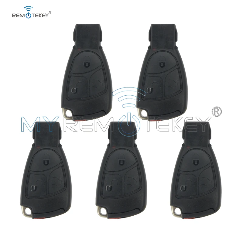 Remtekey 5pcs 3 Button For Mercedes Benz Europe Model C E Class With Battery Holder And Emergency Key