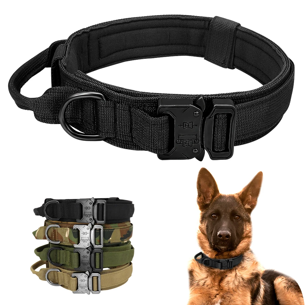 Military Tactical Dog Collar Elastic Bungee Leash  Collar Set Nylon Pet Collar Large Dogs Traning Collars For German Shepherd