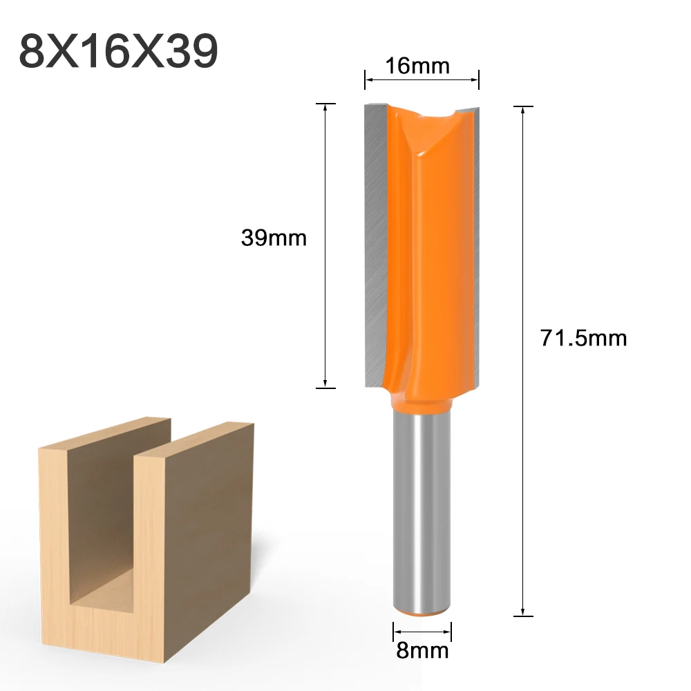 8mm Shank Tungsten Carbide Double Flute Woodworking Router Bit