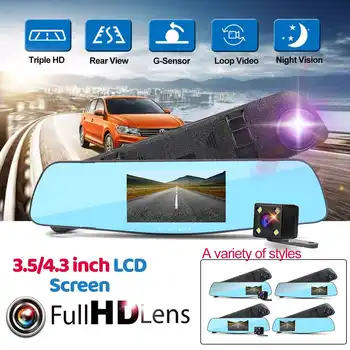

3.5/4.3 Inch Car DVR Camera Full HD 1080P 720P Automatic Camera Rear View Mirror With DVR And Camera Recorder Dashcam Car DVRs