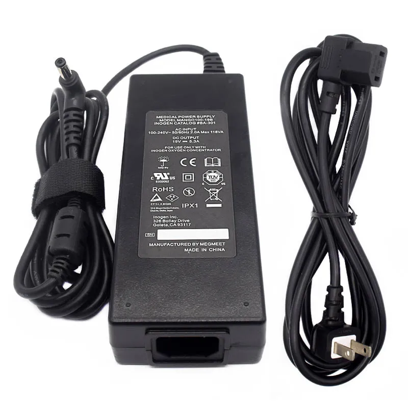 Для Inogen One G2 G3 портативный кислородный 19V 5.3A источник питания адаптер переменного тока BA-301 MANGO100-19B б/у