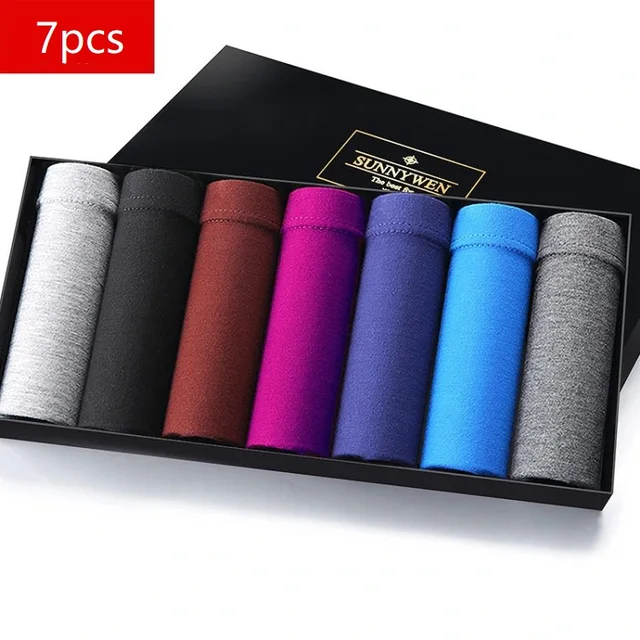 7PCS/Lot Men Panties Shorts Underwear Boxer Shorts Men's sexy underwear High quality men's underwear Pouch 7PCS 740